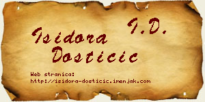Isidora Dostičić vizit kartica